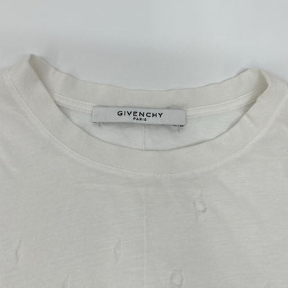 GIVENCHY Distressed Cotton T-Shirt White Size S