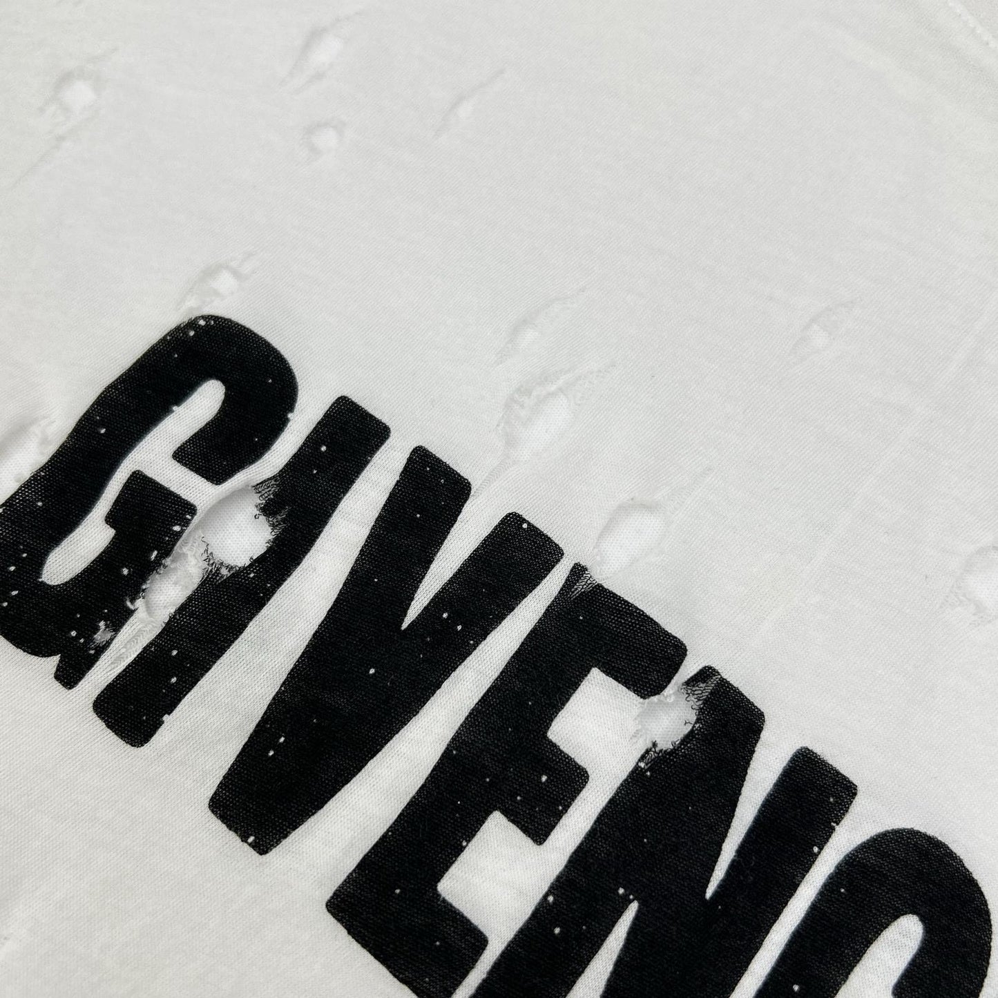 GIVENCHY Distressed Cotton T-Shirt White Size S