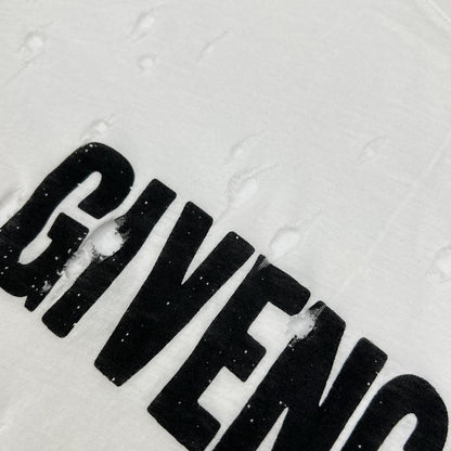 GIVENCHY Distressed Cotton T-Shirt White Size S