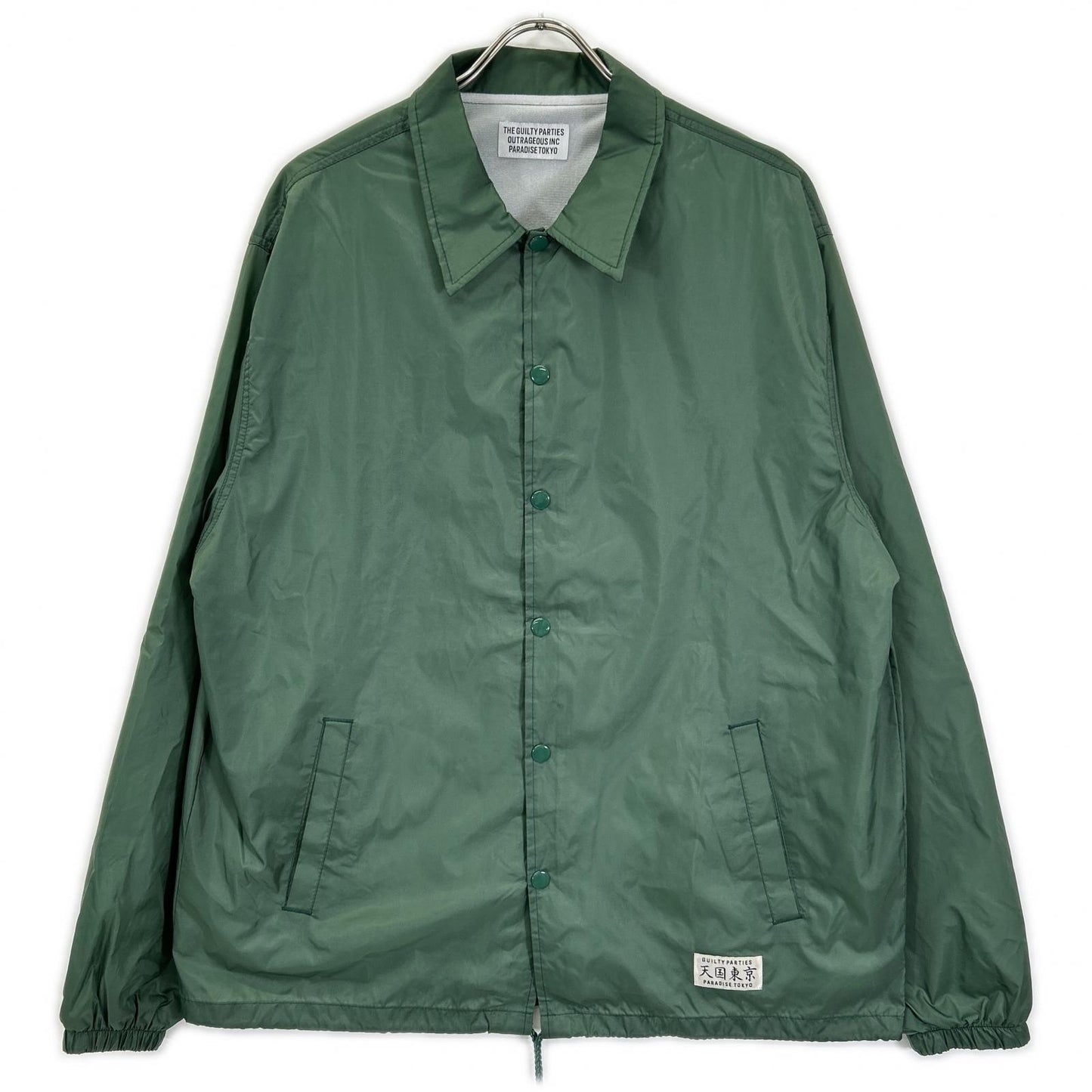 WACKO MARIA 23FW Back Logo Print Nylon Jacket Green Size L