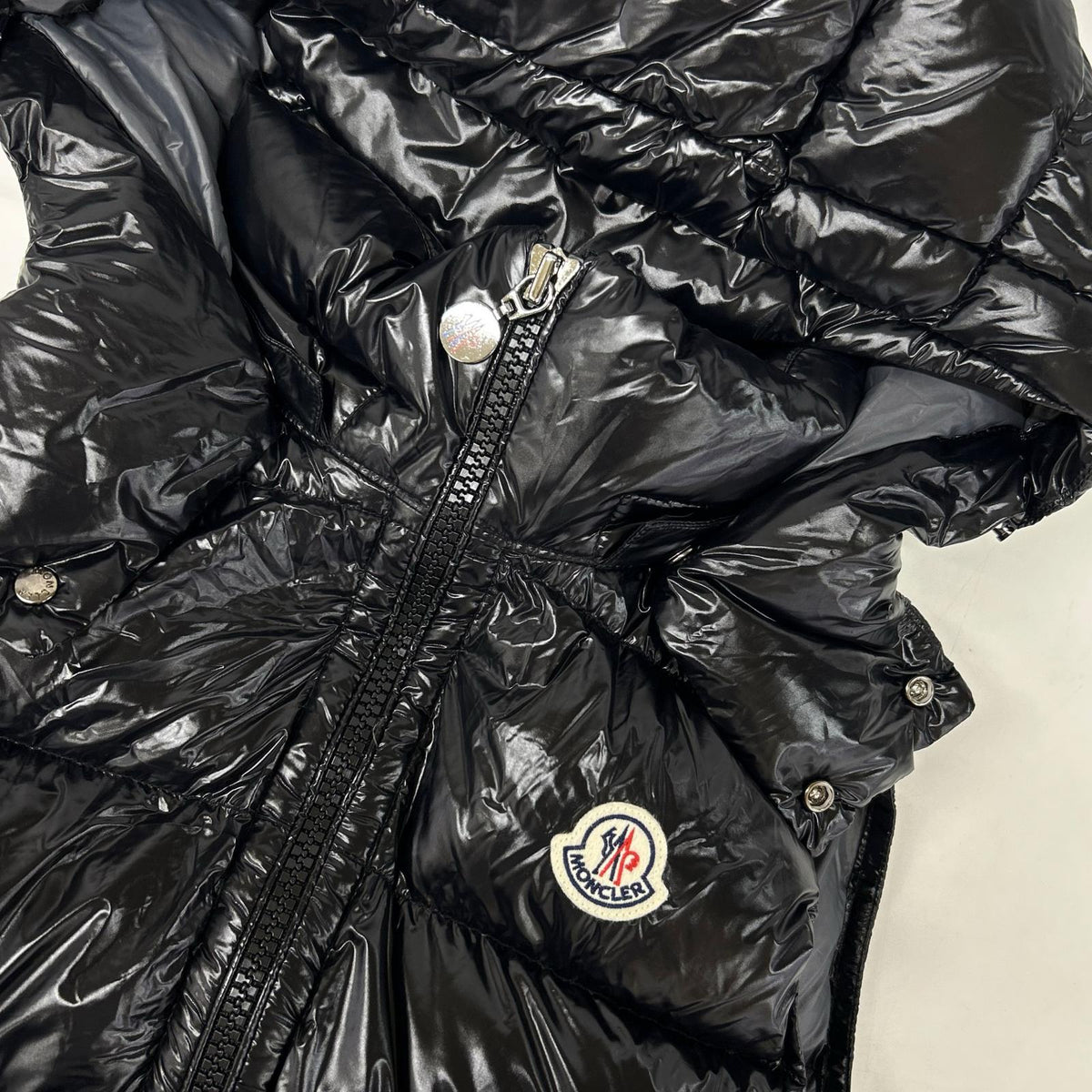 MONCLER BORMES Hooded Down Vest Black Size 1