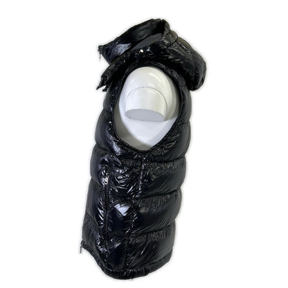 MONCLER BORMES Hooded Down Vest Black Size 1