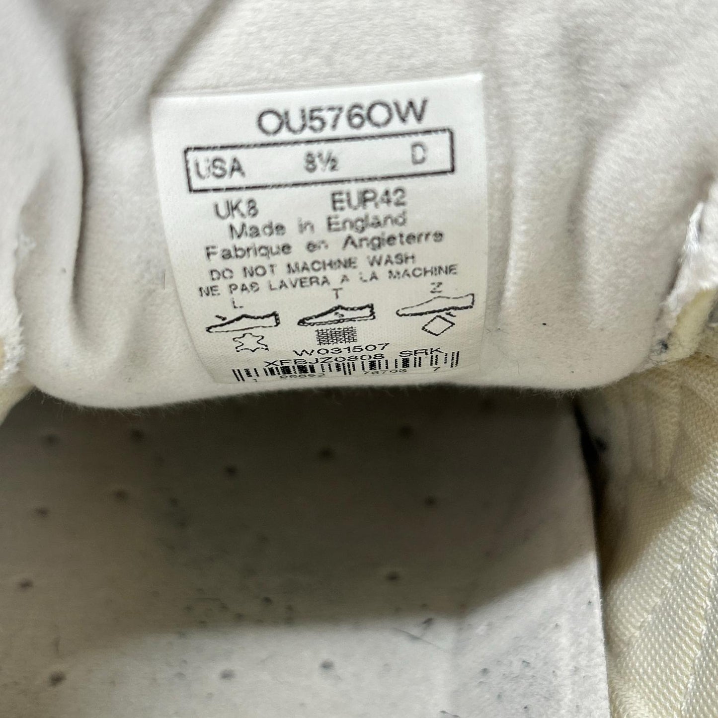 NEW BALANCE OU576OW Made in England Leather Sneakers Size 8