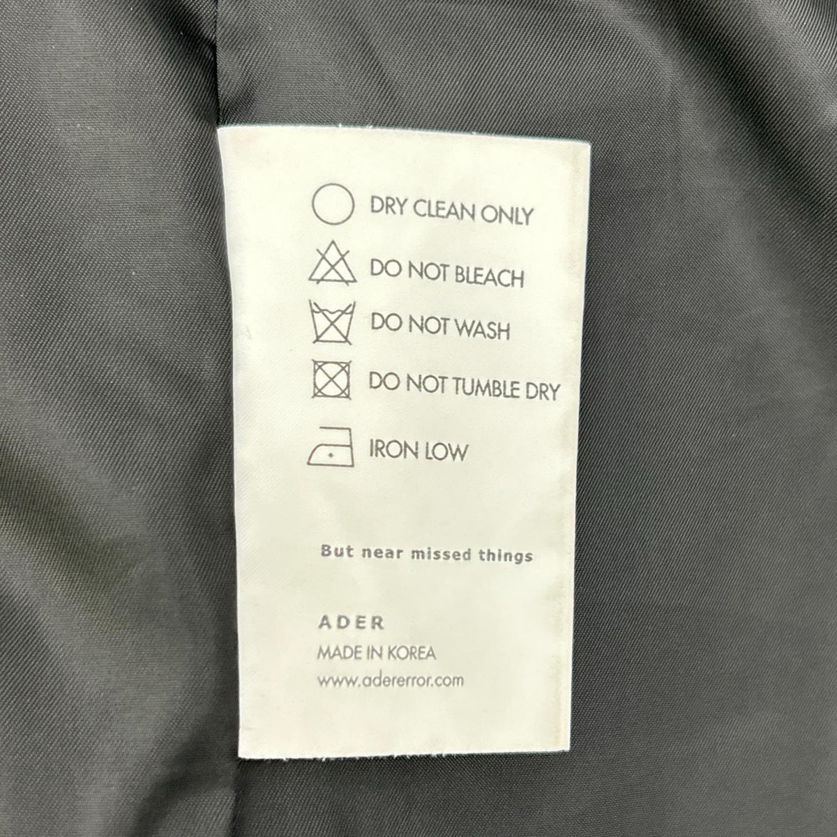 ADER error Black Wool Zip Suit Size 3