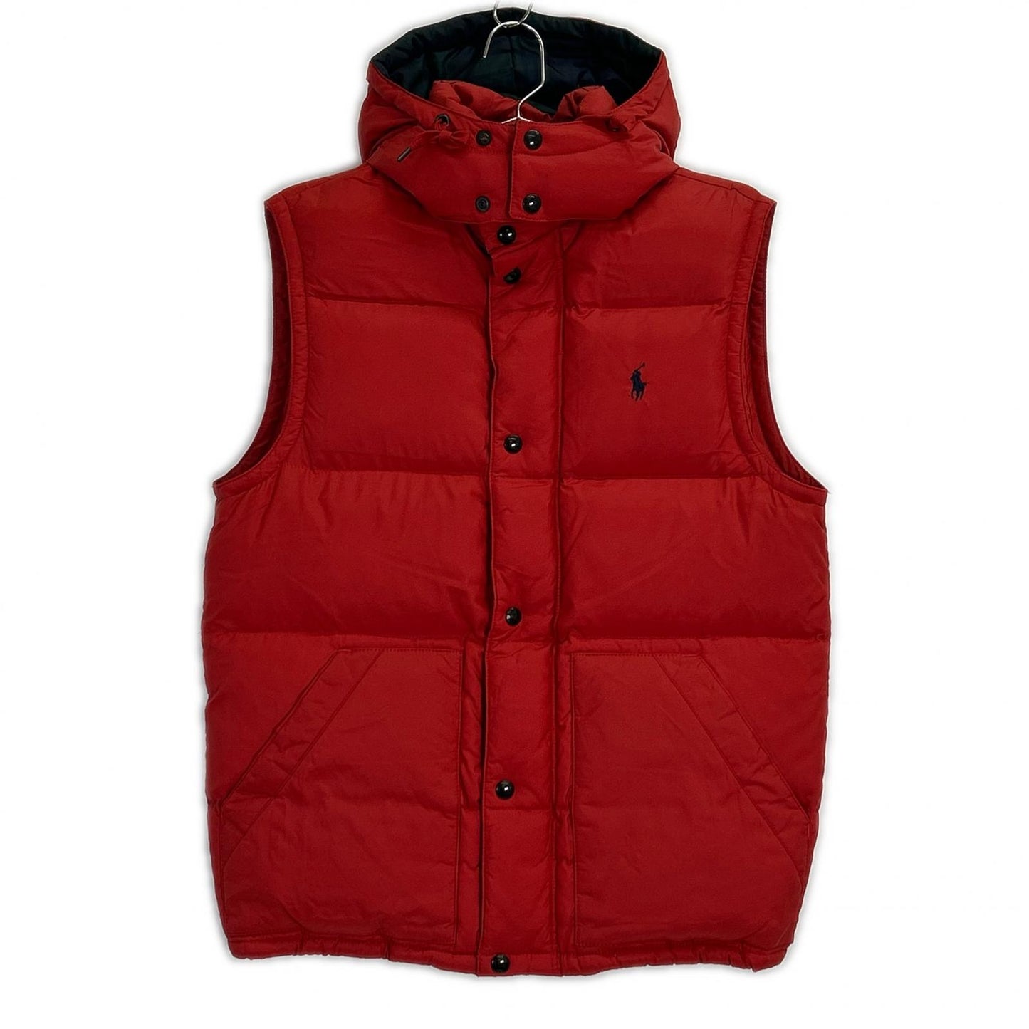 POLObyRalphLauren Red Embroidered Down Vest Nylon Size S