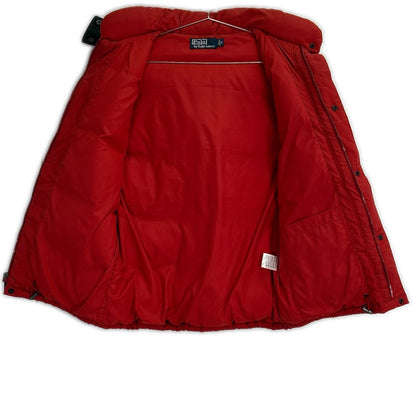POLObyRalphLauren Red Embroidered Down Vest Nylon Size S