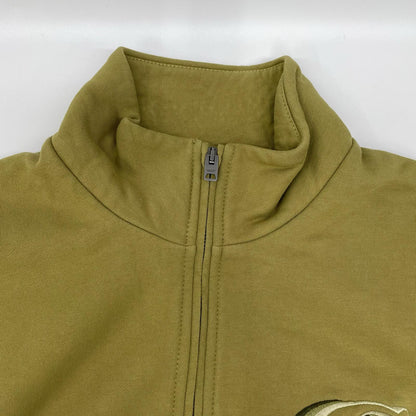 COACH Khaki Letter Print Half-Zip Sweatshirt Size L