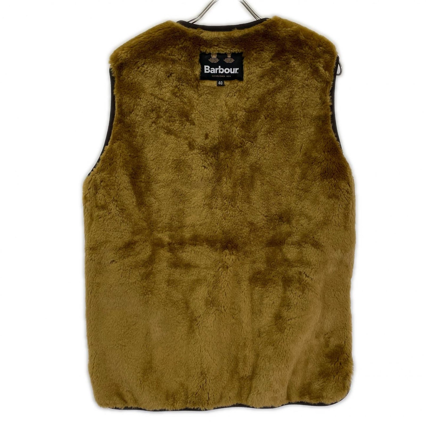 Barbour Warm Pile Zip-In Liner Vest Brown Coat Size 40