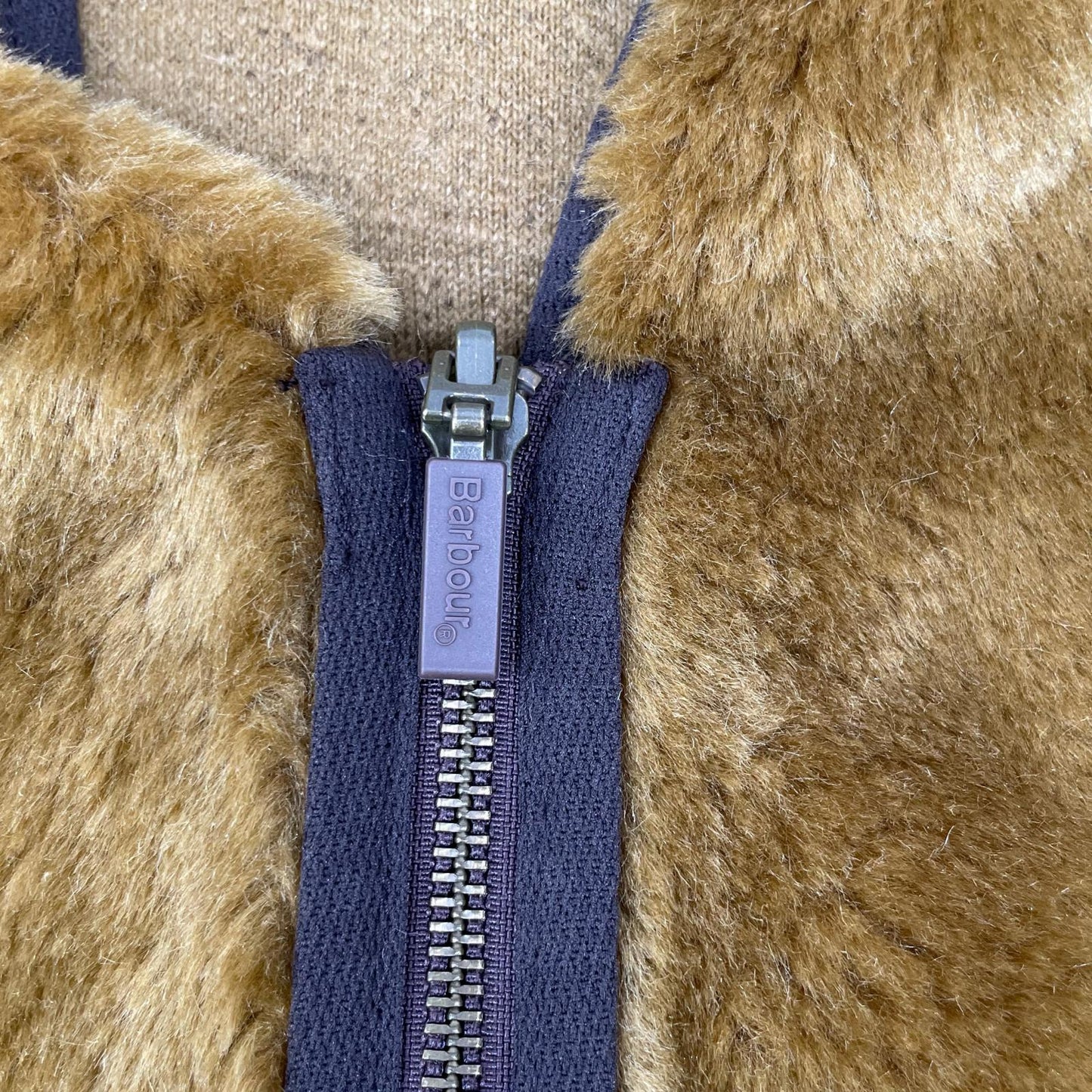 Barbour Warm Pile Zip-In Liner Vest Brown Coat Size 40