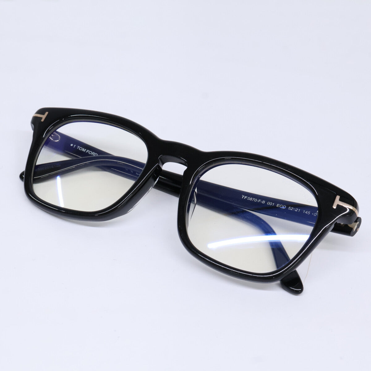 TOM FORD TF5870-F-B ECO Blue Light Eyewear Black Size 52x21