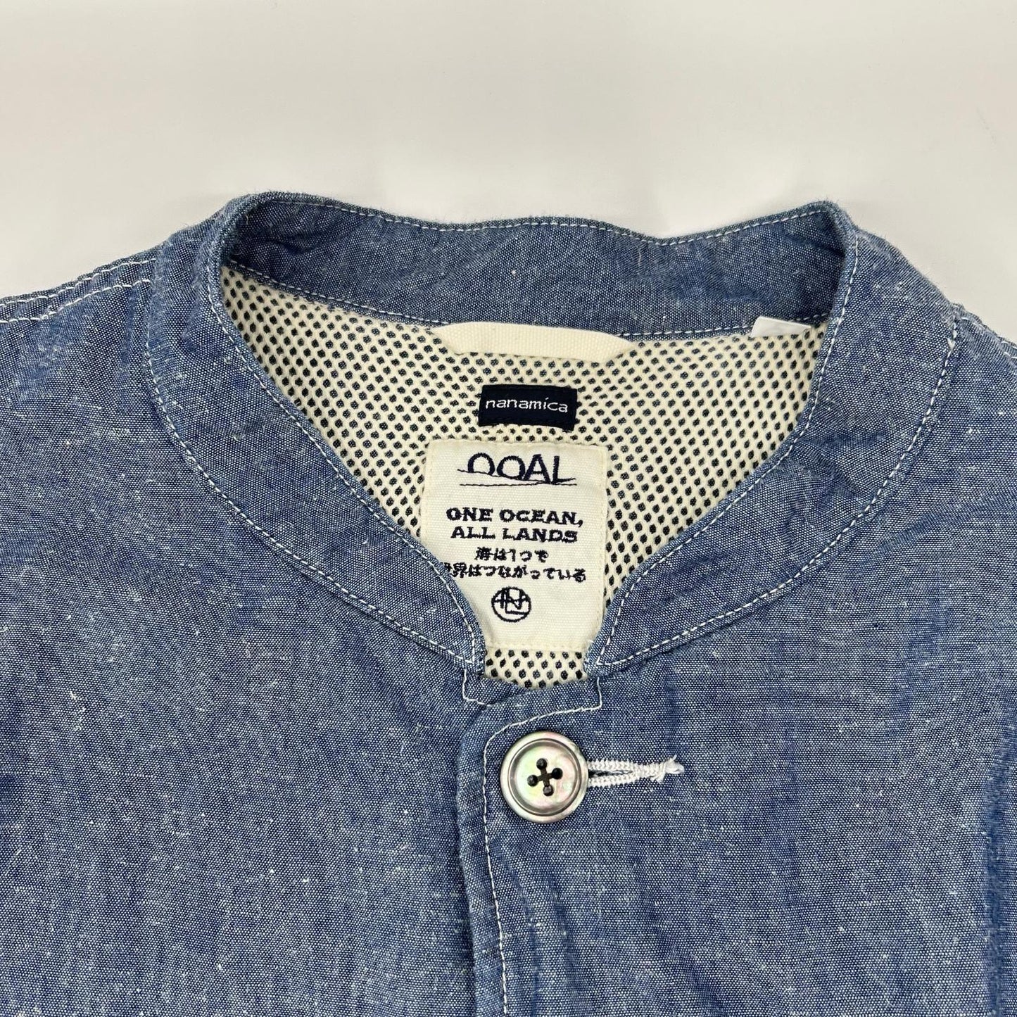 Nanamica SUAS SUAS340 Chambray Band Collar Jacket Size S