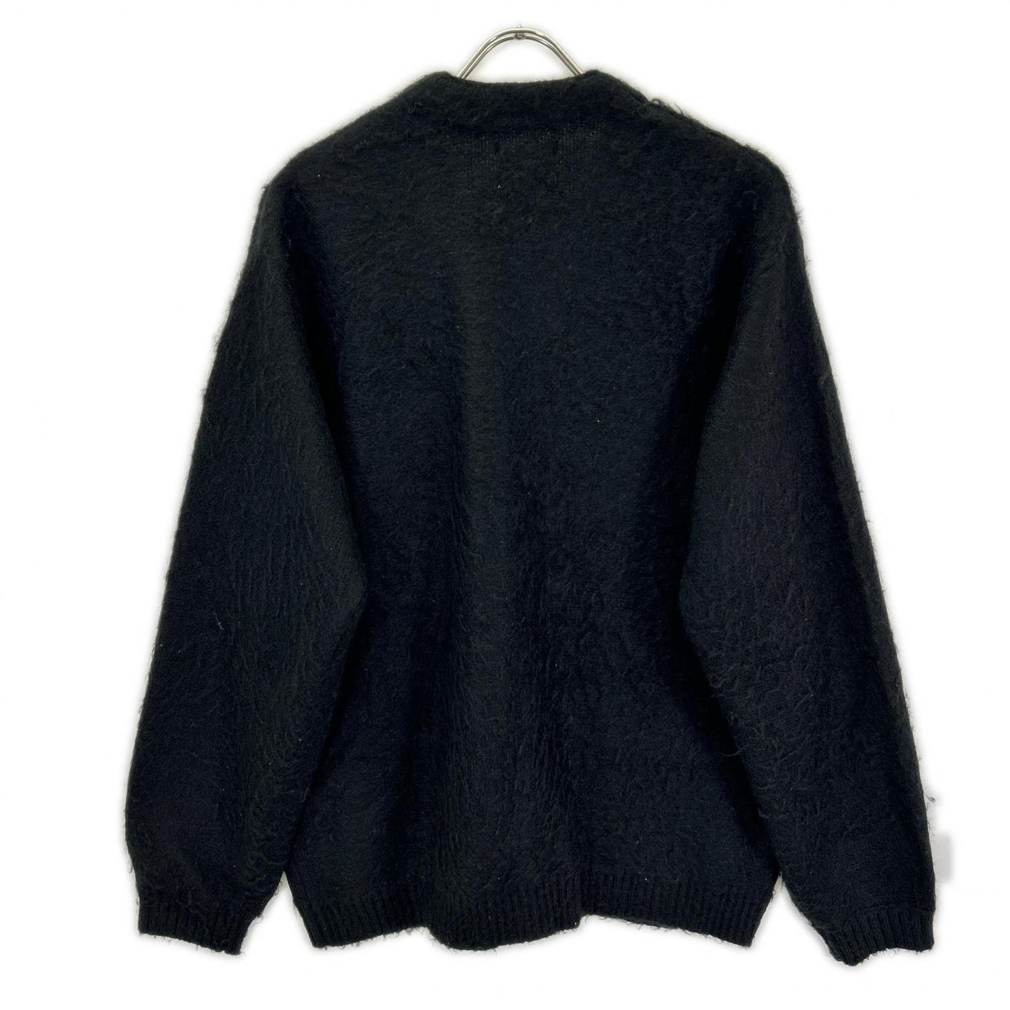 TOWN CRAFT Mohair-like Acrylic Knit Cardigan Black Size S
