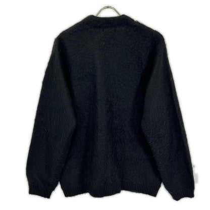 TOWN CRAFT Mohair-like Acrylic Knit Cardigan Black Size S