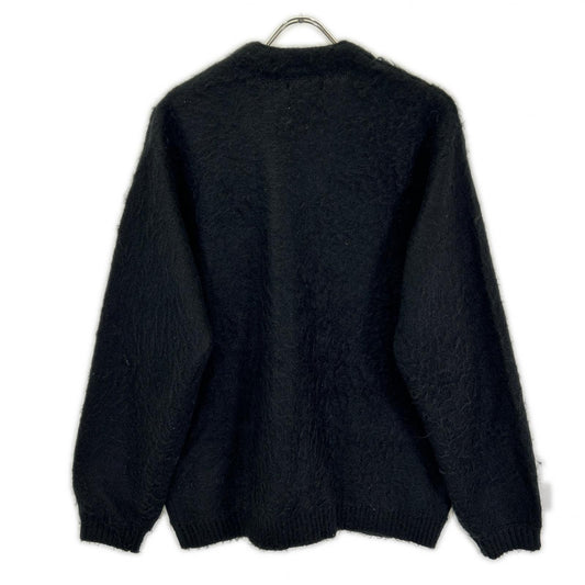 TOWN CRAFT Mohair-like Acrylic Knit Cardigan Black Size S