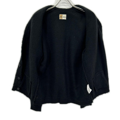 TOWN CRAFT Mohair-like Acrylic Knit Cardigan Black Size S