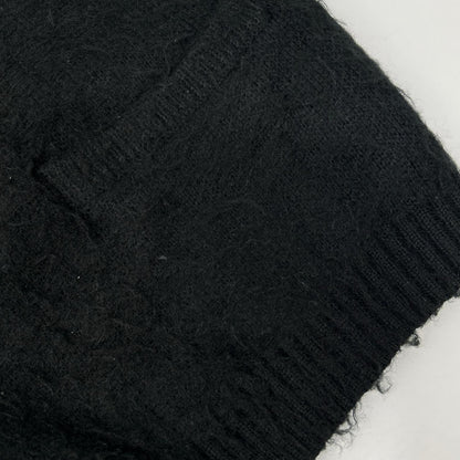 TOWN CRAFT Mohair-like Acrylic Knit Cardigan Black Size S