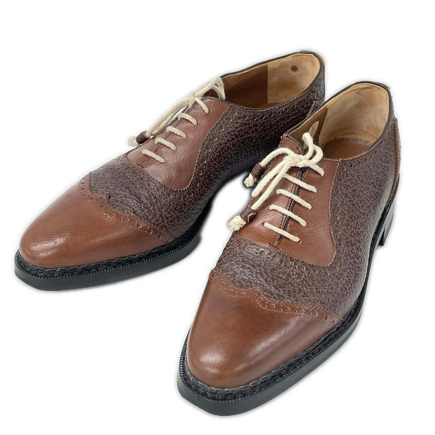 BETTANIN & VENTURI Russian Calf Wingtip Shoes Brown Sneakers Size 8