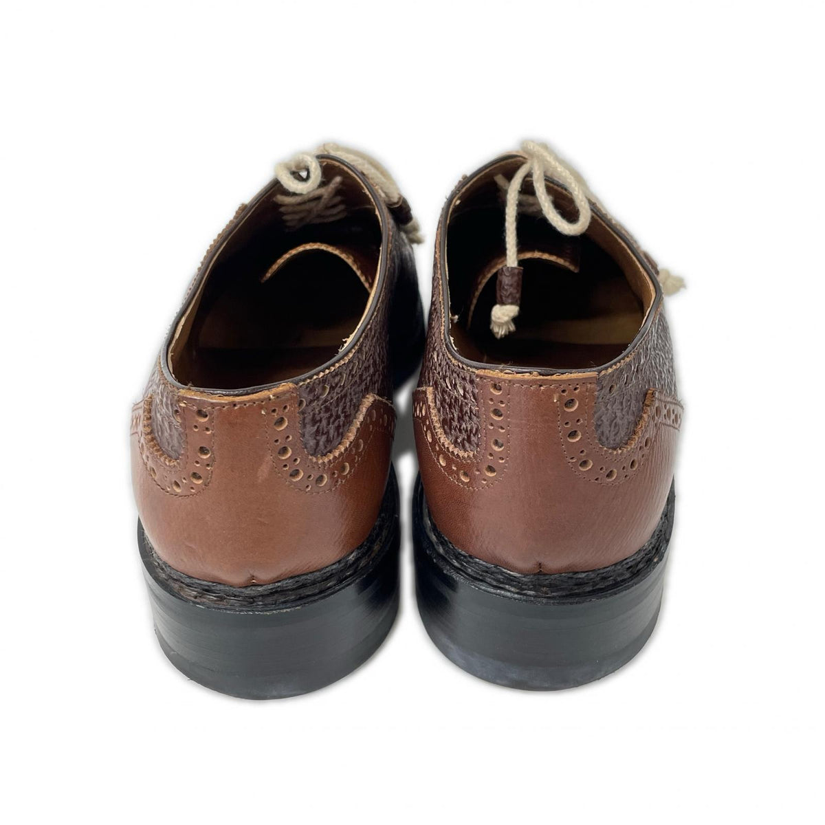 BETTANIN & VENTURI Russian Calf Wingtip Shoes Brown Sneakers Size 8