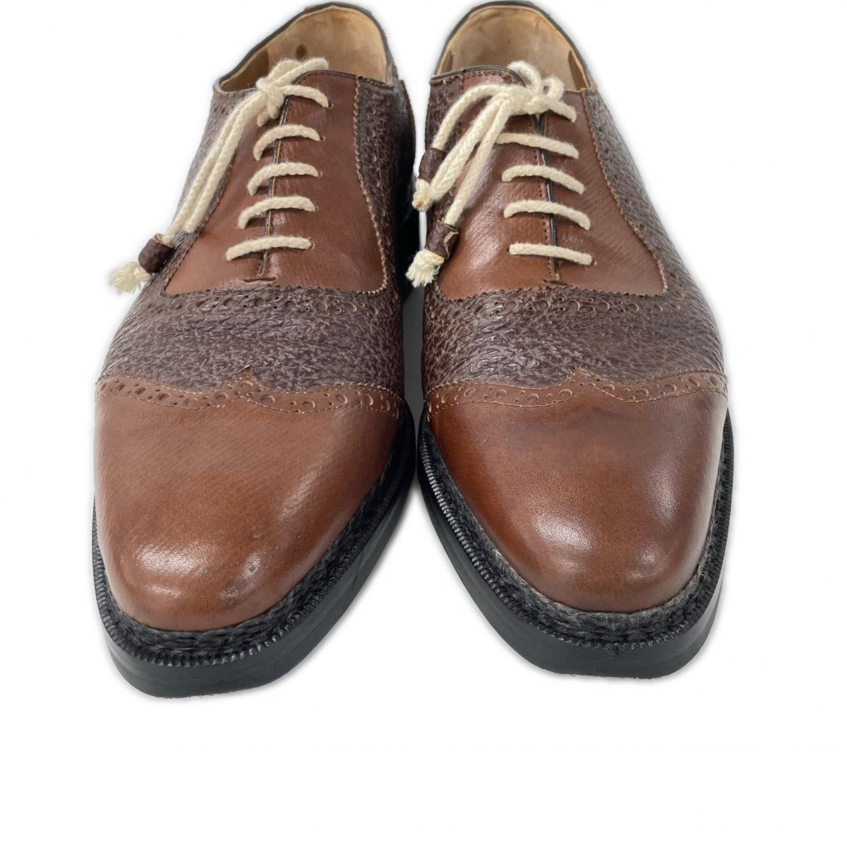 BETTANIN & VENTURI Russian Calf Wingtip Shoes Brown Sneakers Size 8