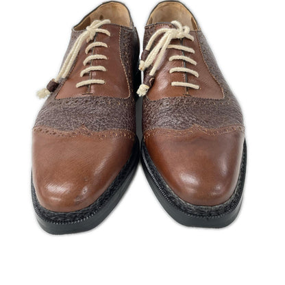 BETTANIN & VENTURI Russian Calf Wingtip Shoes Brown Sneakers Size 8