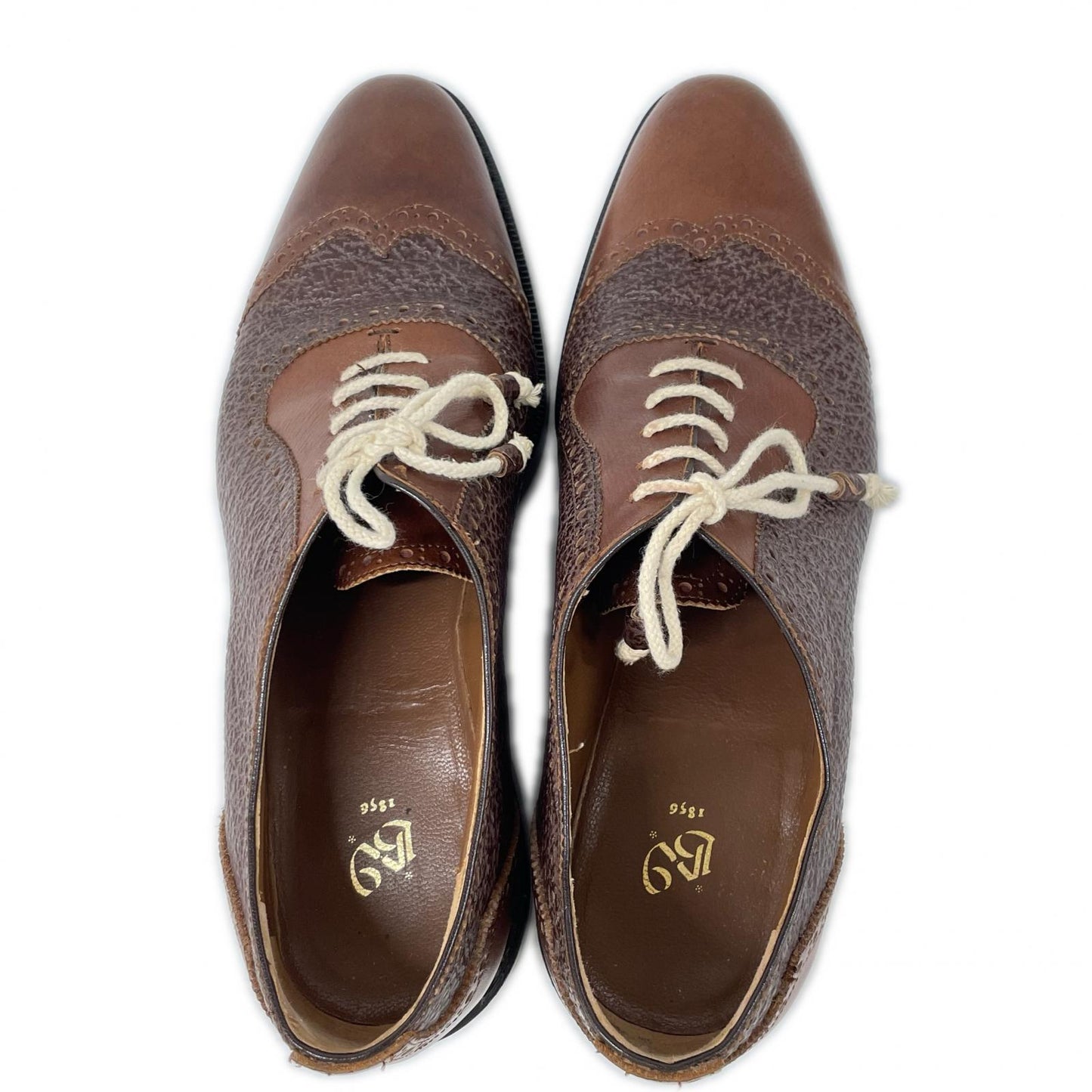 BETTANIN & VENTURI Russian Calf Wingtip Shoes Brown Sneakers Size 8