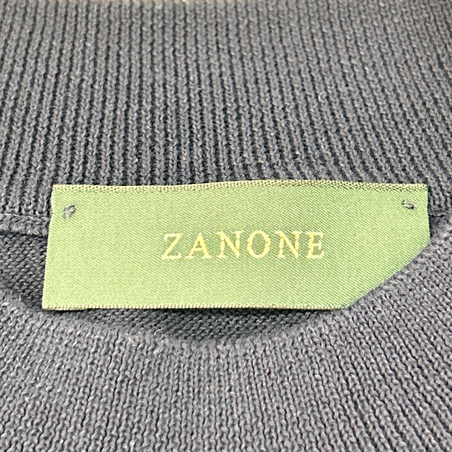 ZANONE 810118 ZY318 Cotton Crepe Mock T-Shirt Navy Size 50