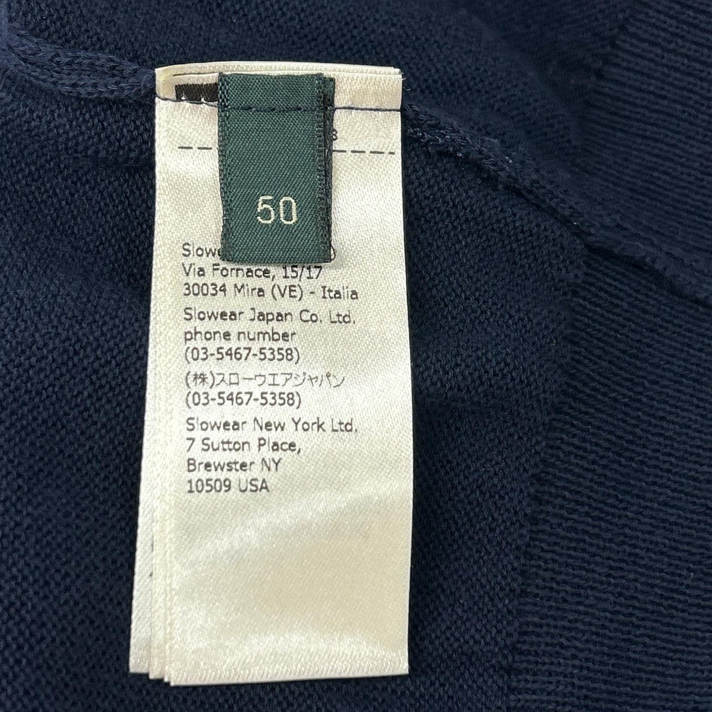 ZANONE 810118 ZY318 Cotton Crepe Mock T-Shirt Navy Size 50