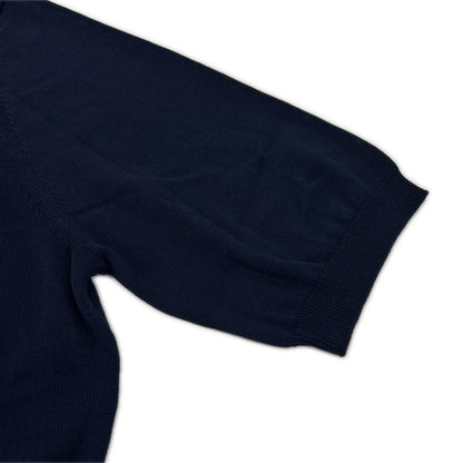 ZANONE 810118 ZY318 Cotton Crepe Mock T-Shirt Navy Size 50