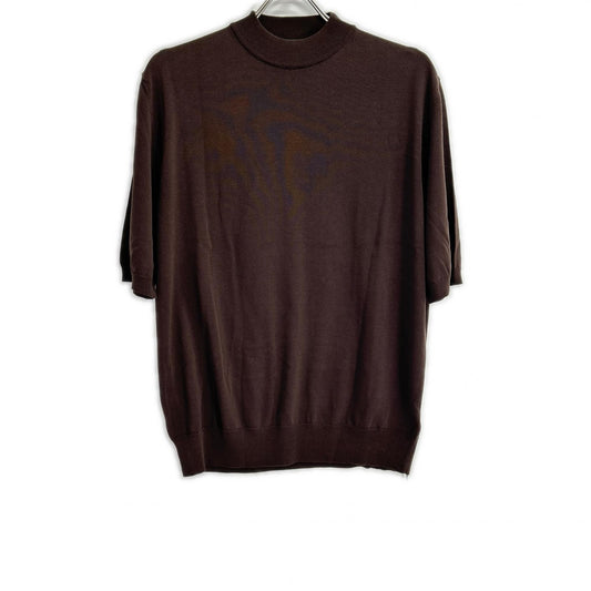 ZANONE Brown High Gauge Cotton Crepe Neck T-Shirt Size 50