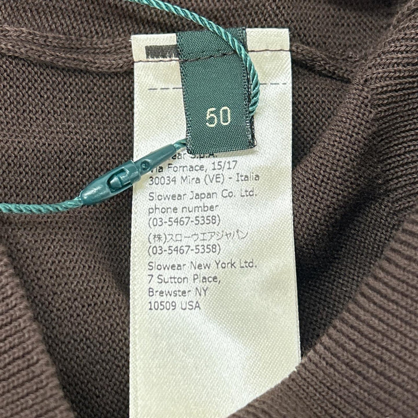 ZANONE Brown High Gauge Cotton Crepe Neck T-Shirt Size 50