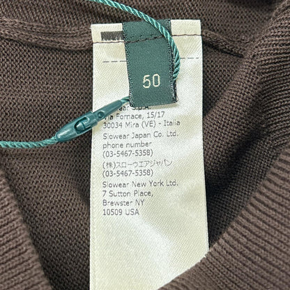 ZANONE Brown High Gauge Cotton Crepe Neck T-Shirt Size 50