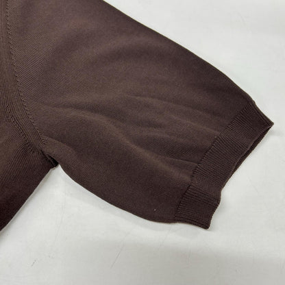 ZANONE Brown High Gauge Cotton Crepe Neck T-Shirt Size 50