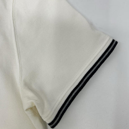 MONCLER White Stripe Polo Size S