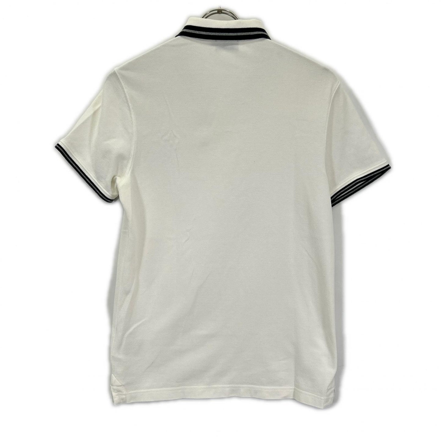 MONCLER White Stripe Polo Size S