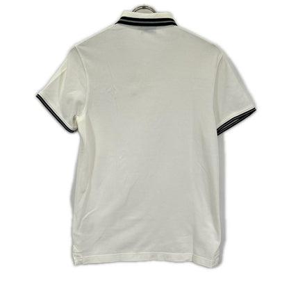 MONCLER White Stripe Polo Size S