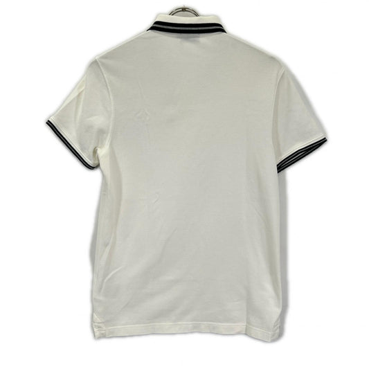 MONCLER White Stripe Polo Size S