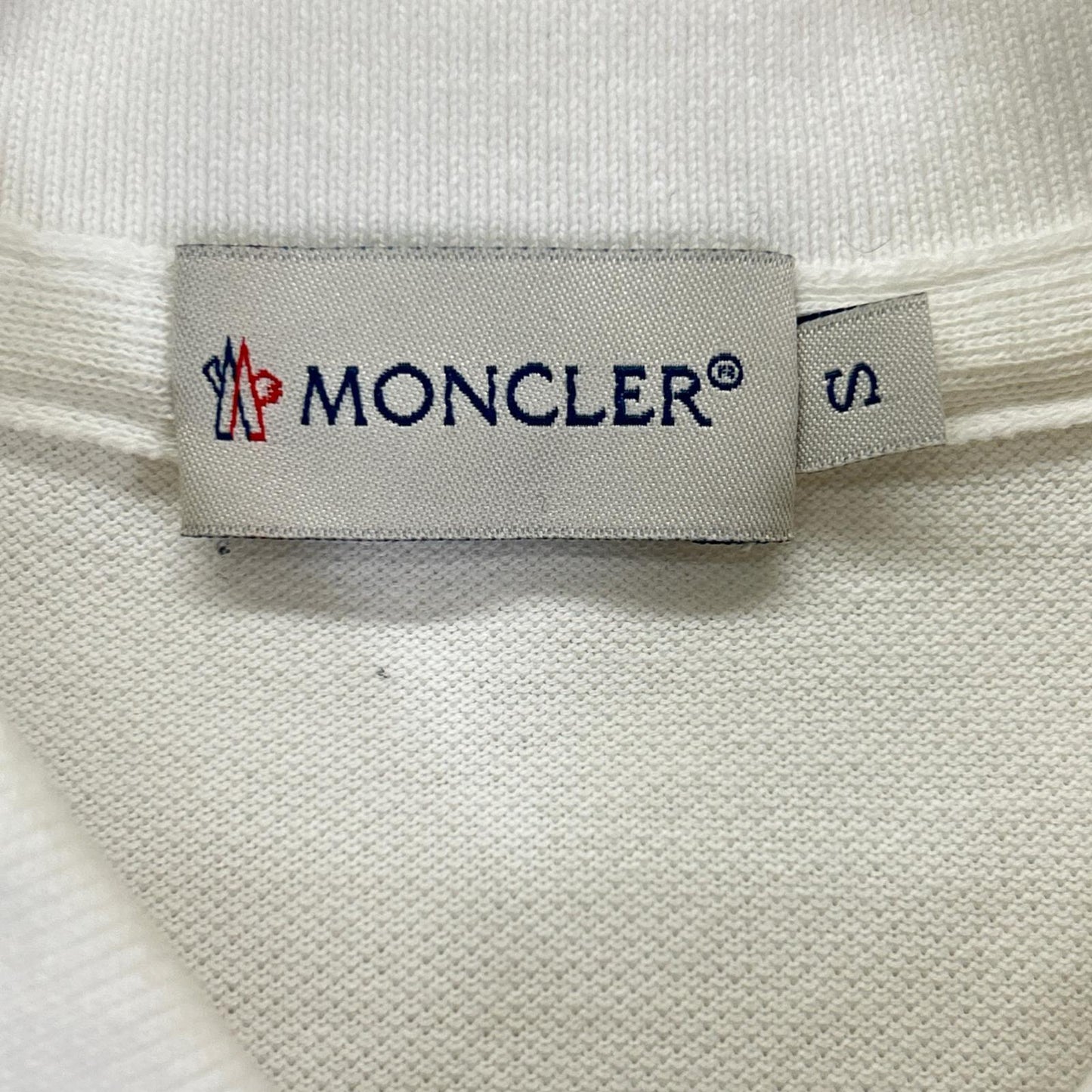 MONCLER White Polo Size S