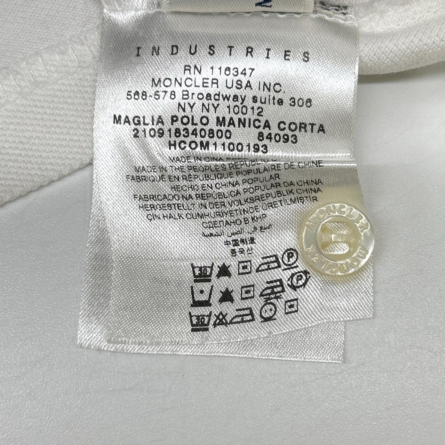 MONCLER White Polo Size S