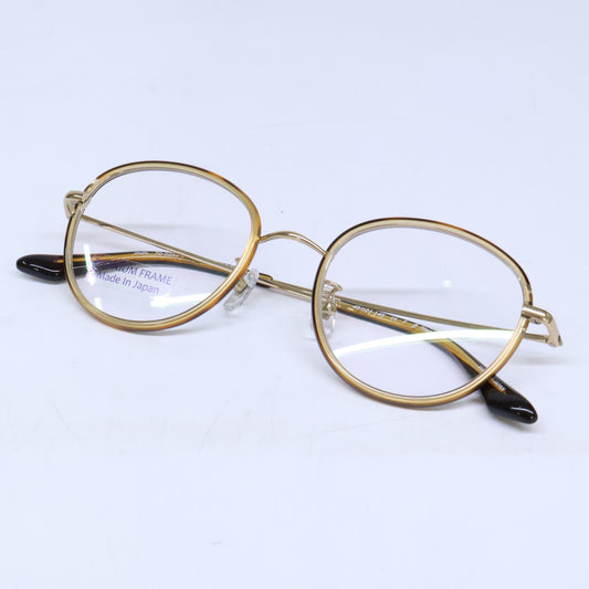 VIKTOR&ROLF Boston Shape Eyewear Gold/Brown Size 49X21 145