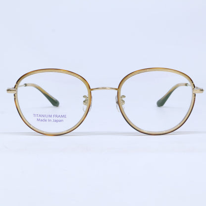 VIKTOR&ROLF Boston Shape Eyewear Gold/Brown Size 49X21 145