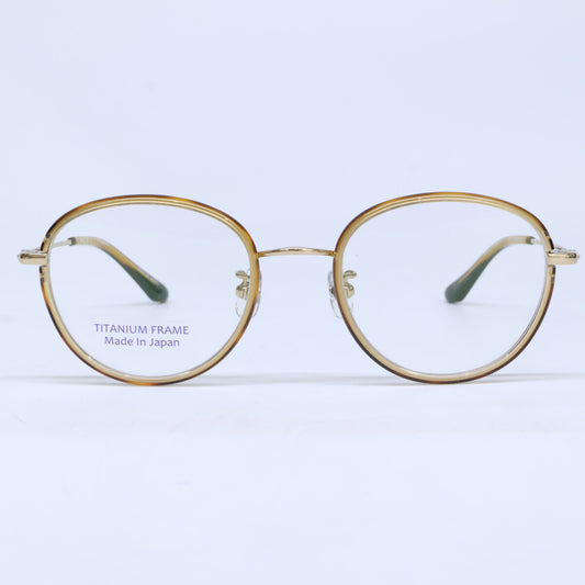 VIKTOR&ROLF Boston Shape Eyewear Gold/Brown Size 49X21 145