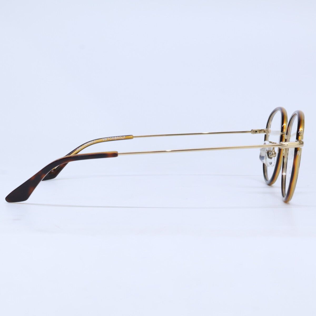 VIKTOR&ROLF Boston Shape Eyewear Gold/Brown Size 49X21 145