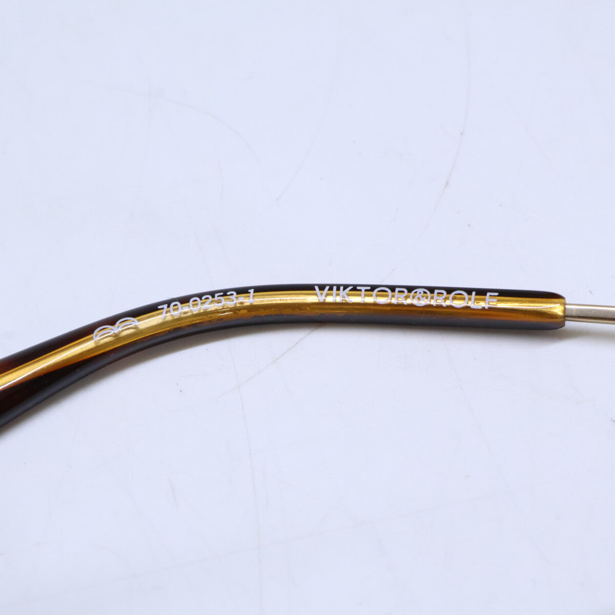 VIKTOR&ROLF Boston Shape Eyewear Gold/Brown Size 49X21 145