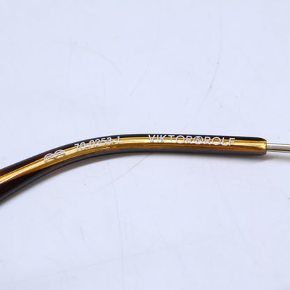VIKTOR&ROLF Boston Shape Eyewear Gold/Brown Size 49X21 145