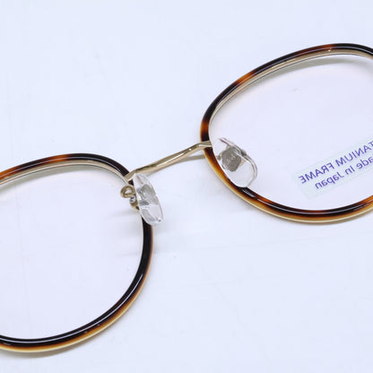 VIKTOR&ROLF Boston Shape Eyewear Gold/Brown Size 49X21 145