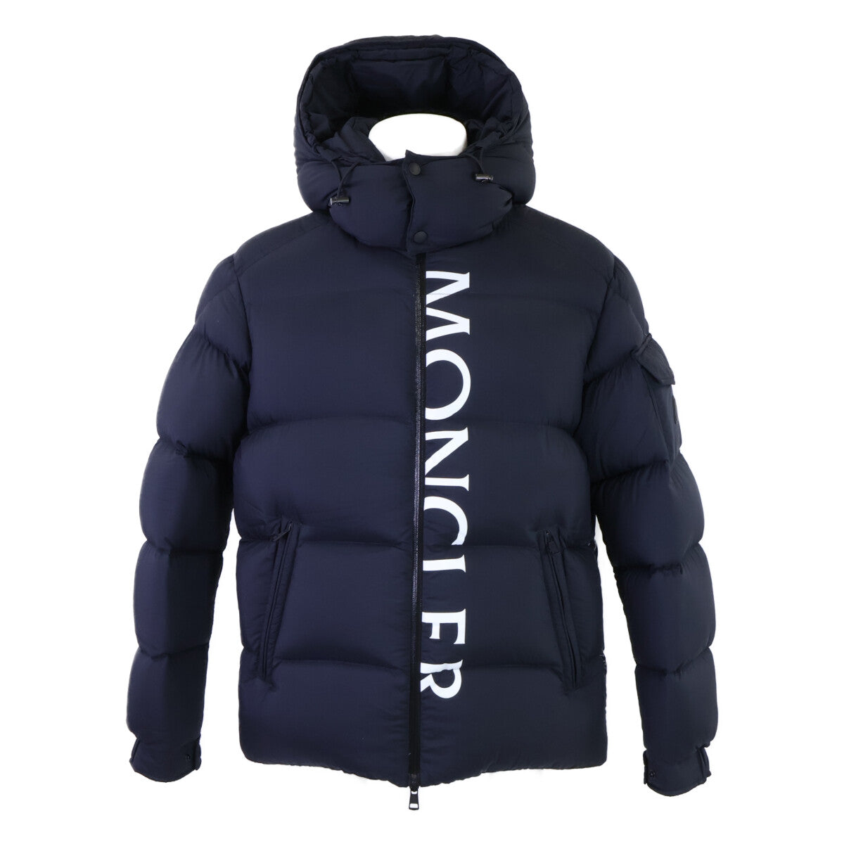 MONCLER MAURES Hooded Nylon Down Jacket Navy Size 2