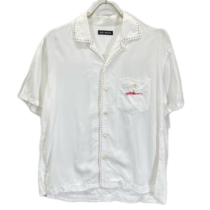 ISSEY MIYAKE Stitch Open Collar Short Shirt White Size 1