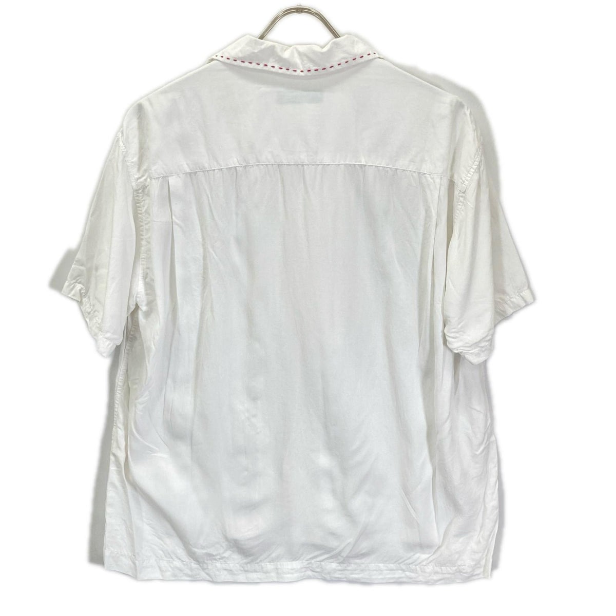 ISSEY MIYAKE Stitch Open Collar Short Shirt White Size 1