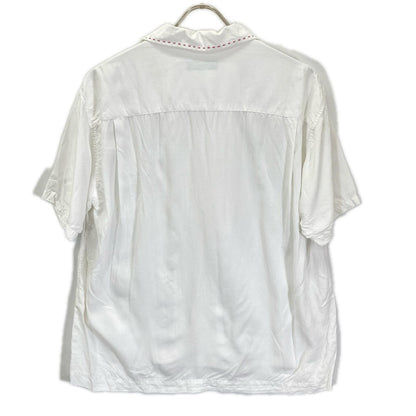 ISSEY MIYAKE Stitch Open Collar Short Shirt White Size 1