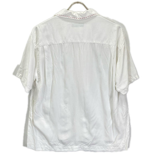ISSEY MIYAKE Stitch Open Collar Short Shirt White Size 1